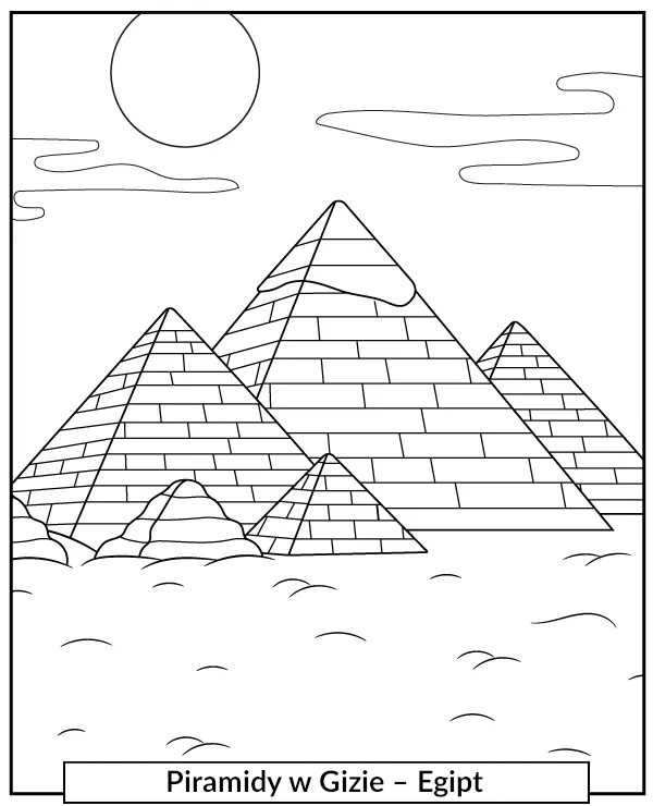 Piramidy w Egipcie kolorowanka cud świata