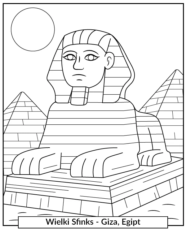 Sfinks kolorowanka do druku Egipt
