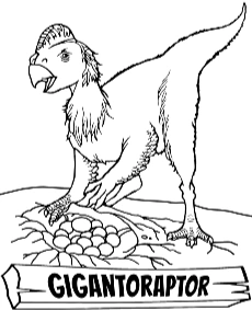 Gigantoraptor kolorowanki dla dzieci dinozaury
