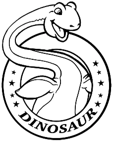 Logo z głową dinozaura
