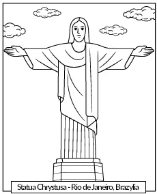 Statua Chrystusa w Rio kolorowanka do druku