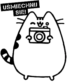 Zabawny obrazek do kolorowania z kotkiem Pusheen