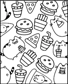 Symbole Pusheen malowanka dla dzieci