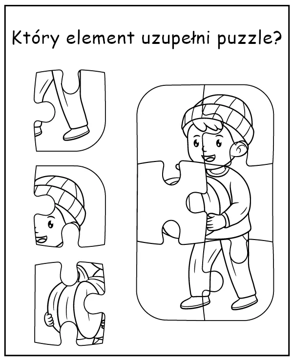 Wskaż który element puzzli uzupełni jesienny obrazek