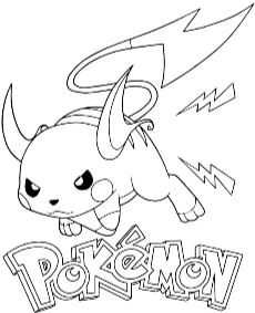Pokemon Raichu kolorowanki dla dzieci