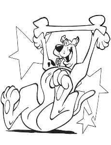 Scooby doo i gwiazdki kolorowanka dla dzieci