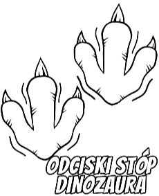 Ślady stóp dinozaura do pokolorowania