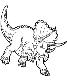 Triceratops obrazek do wydruku i kolorowania