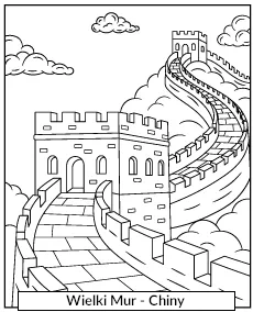 Wielki Mur Chiński Kolorowanka Słynne Miejsca Świata