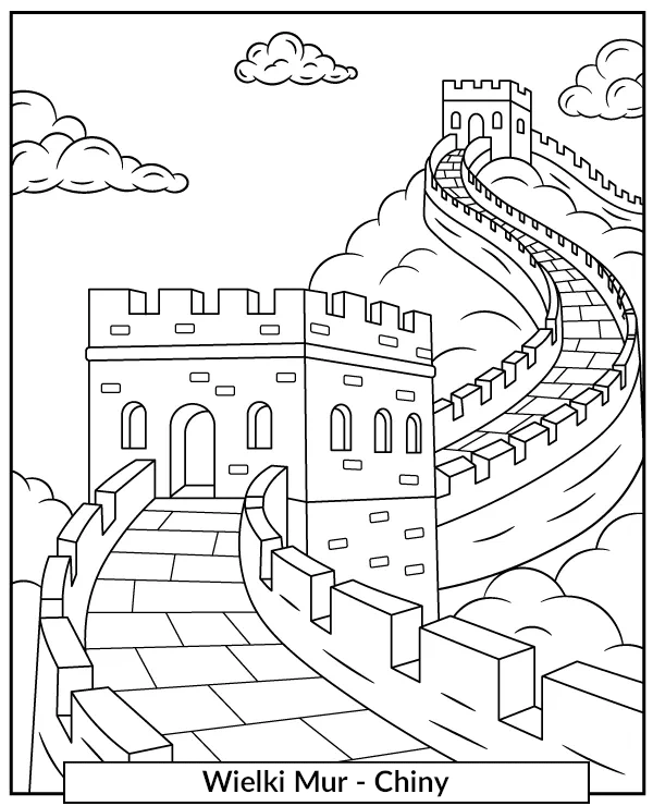 Wielki mur Chiński Kolorowanka Edukacyjna
