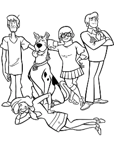 Ekipa z bajki Scooby Doo obrazek kolorowanka do druku
