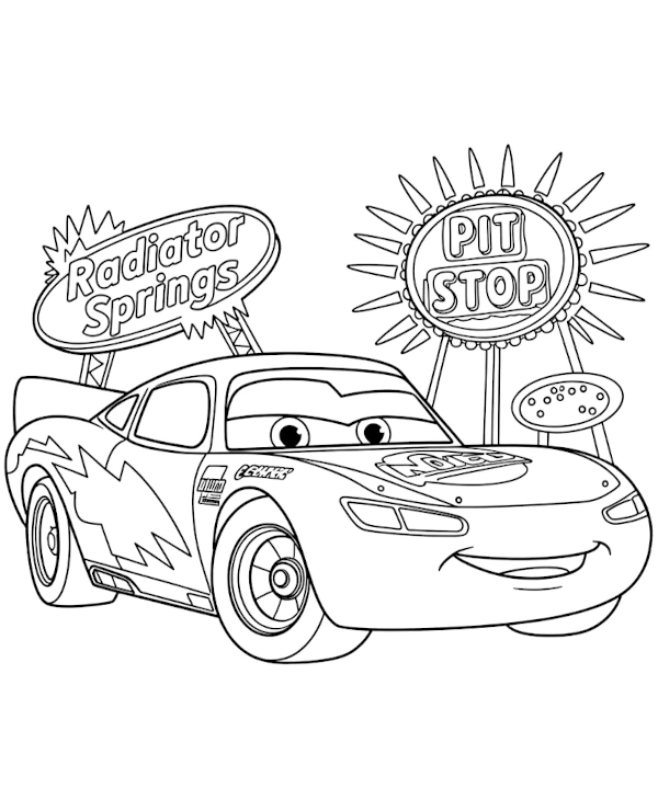 Zygzak McQueen kolorowanka do wydruku