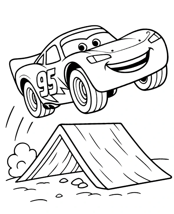 Zygzak kolorowanka do druku z bajki Auta