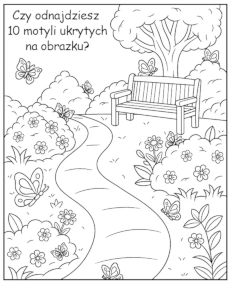 Znajdź motylki ukryte na obrazku - zadanie dla dzieci mini