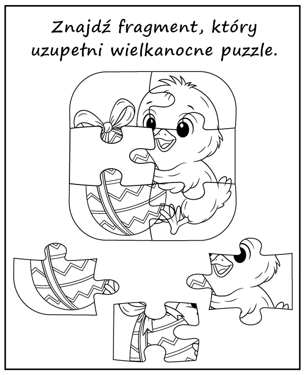 Zadanie na Wielkanoc dla dzieci - znajdź brakujący element