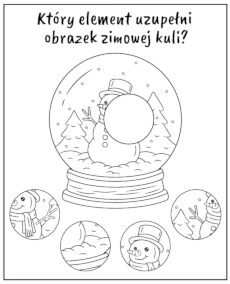 Zima zadanie na spostrzegawczość do druku - zimowe kula