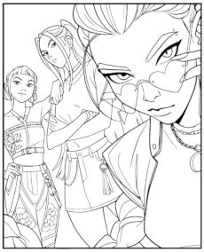 Kpopowe Łowczynie Demonów kolorowanka z bajki