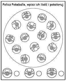Policz pokeballe na obrazku - zadanie dla dzieci Pokemon