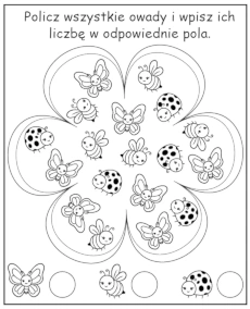 Policz owady na kolorowance - materiały edukacyjne dla dzieci