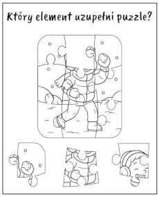 Znajdź brakujący element puzzli - materiały edukacyjne dla dzieci