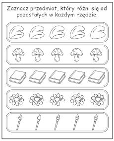 Smerfy Zadanie na spostrzegawczość do wydruku mini