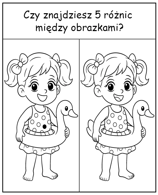 Znajdź 5 różnic między wakacyjnymi kolorowankami 