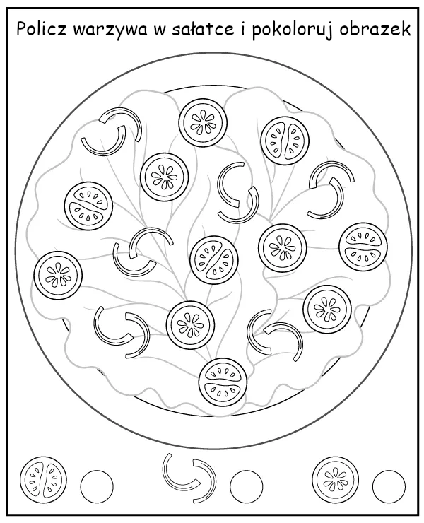 Policz warzywa na obrazku - zadanie dla dzieci
