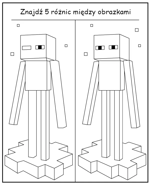 Znajdź różnice między obrazkami Minecraft Enderman