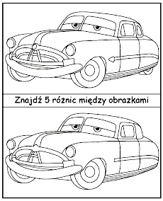 Znajdź 5 różnic między obrazkami z bajki Auta mini