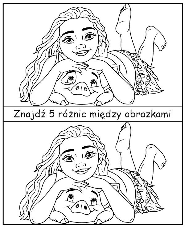 Znajdź różnice - zadanie Vaiana dla dzieci