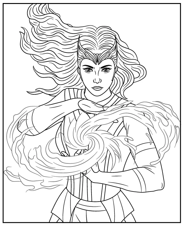 Scarlet Witch kolorowanka Avengers
