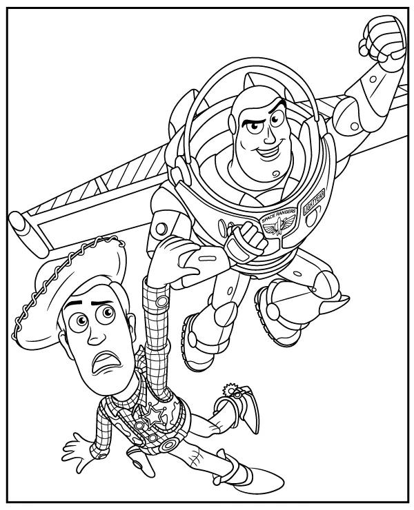 Toy Story kolorowanka Buzz i Chudy