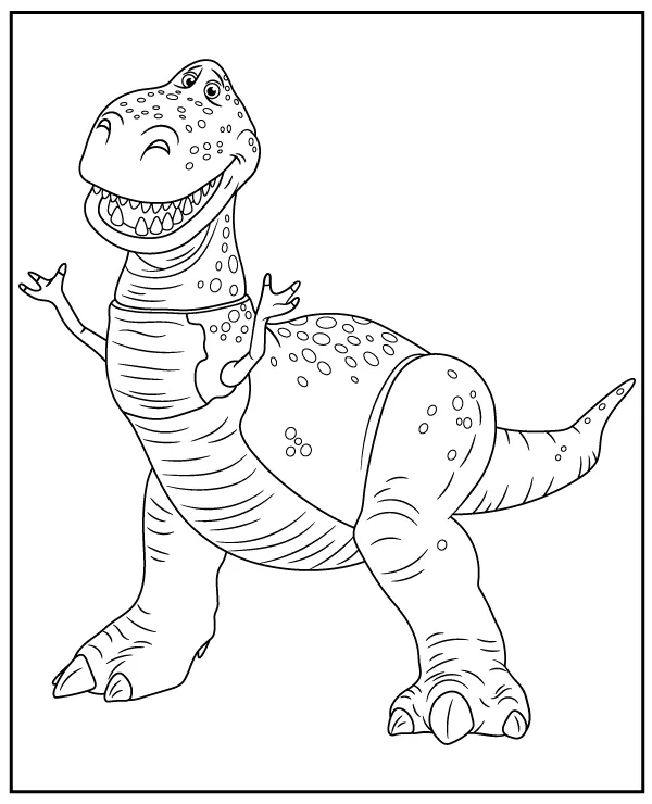 Toy Story Rex dinozaur kolorowanka do druku