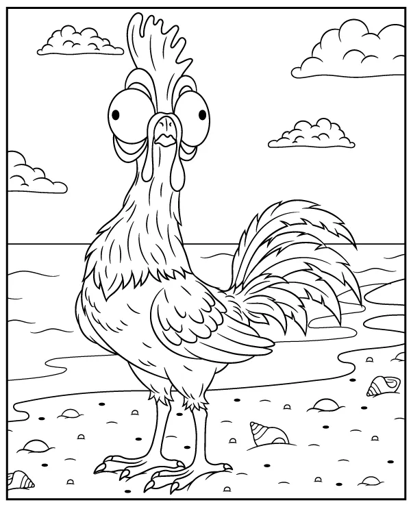 Heihei kolorowanka kogut bajkowy