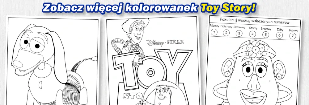 Baner więcej kolorowanek Toy Story