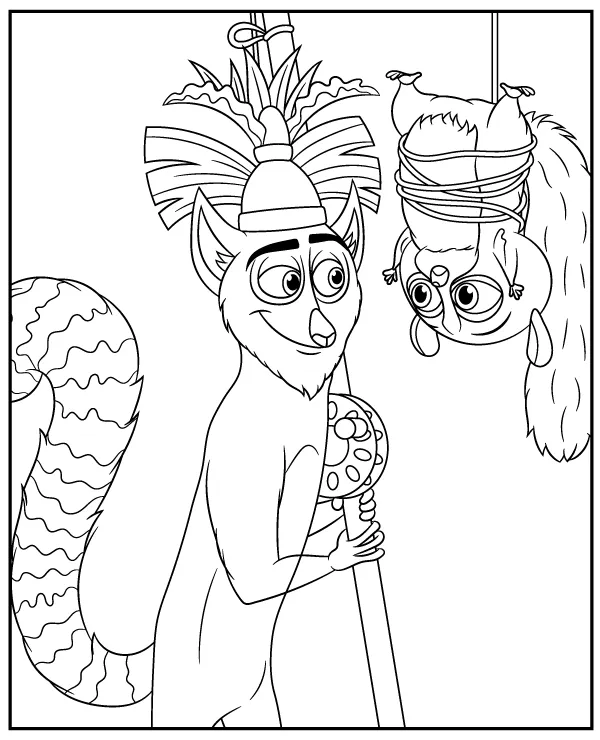Julian i Mort Madagaskar kolorowanka