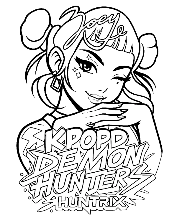 Kpop Demon Hunters Zoey kolorowanka do wydruku