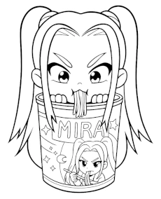 Kpop Huntrix kolorowanka Mira nudle mini