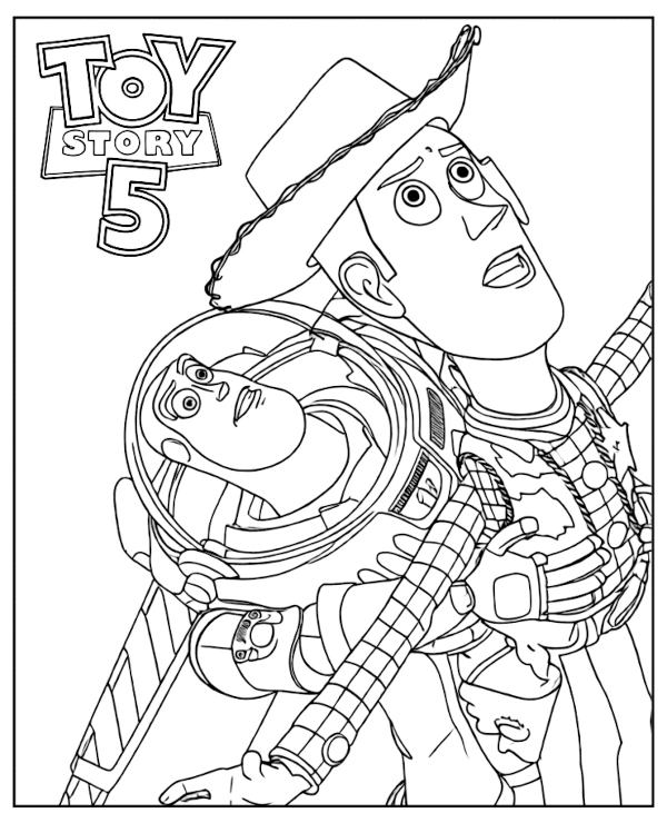 Toy Story 5 kolorowanka Chudy i Buzz