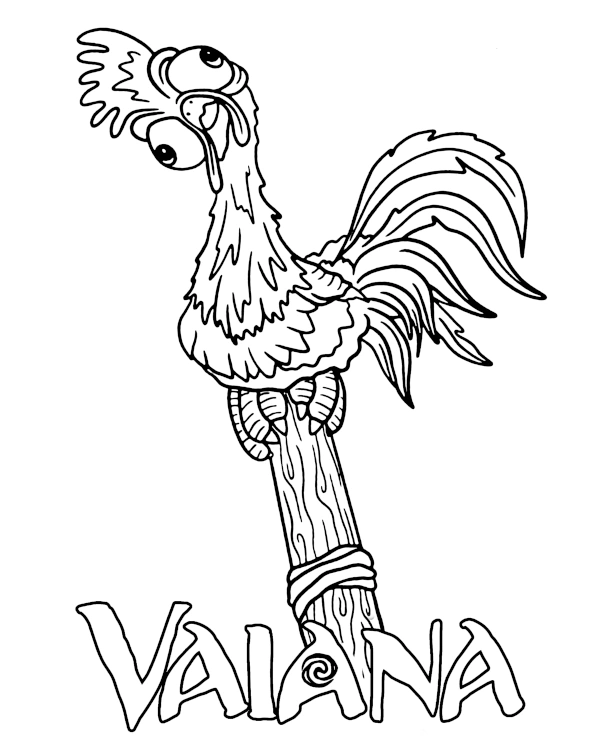 Heihei kolorowanka kogut z bajki Vaiana