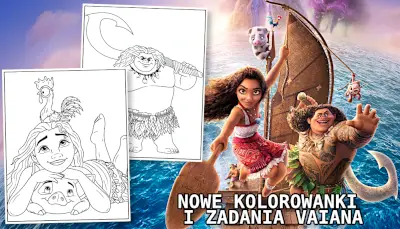 Premiera! Kolorowanki Vaiana do druku + zadania baner mobile