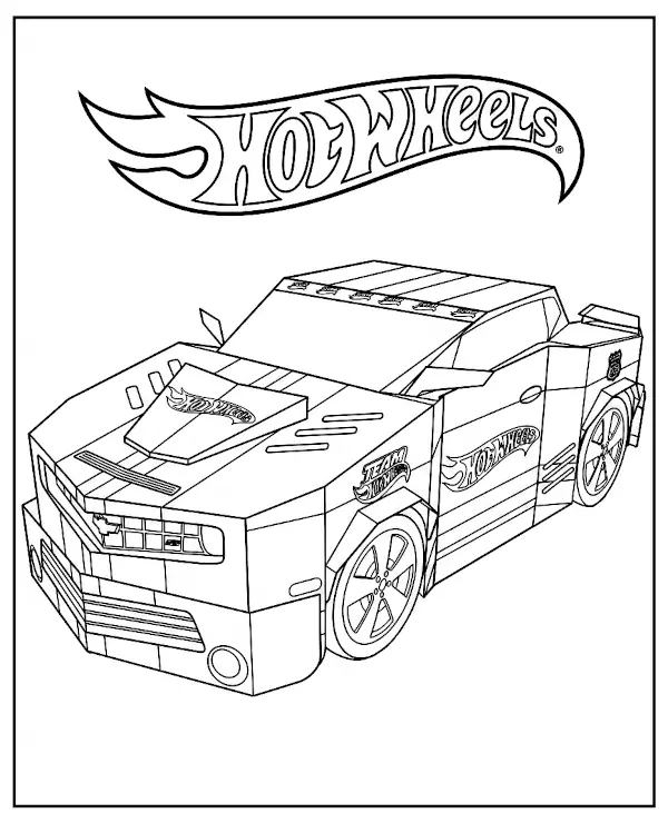 Kolorowanka Hot Wheels samochód Chevrolet