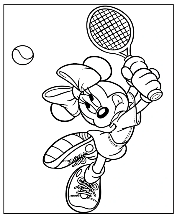 Tenis Myszka Minnie kolorowanka do druku
