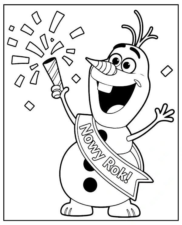 Frozen Olaf Nowy Rok kolorowanka
