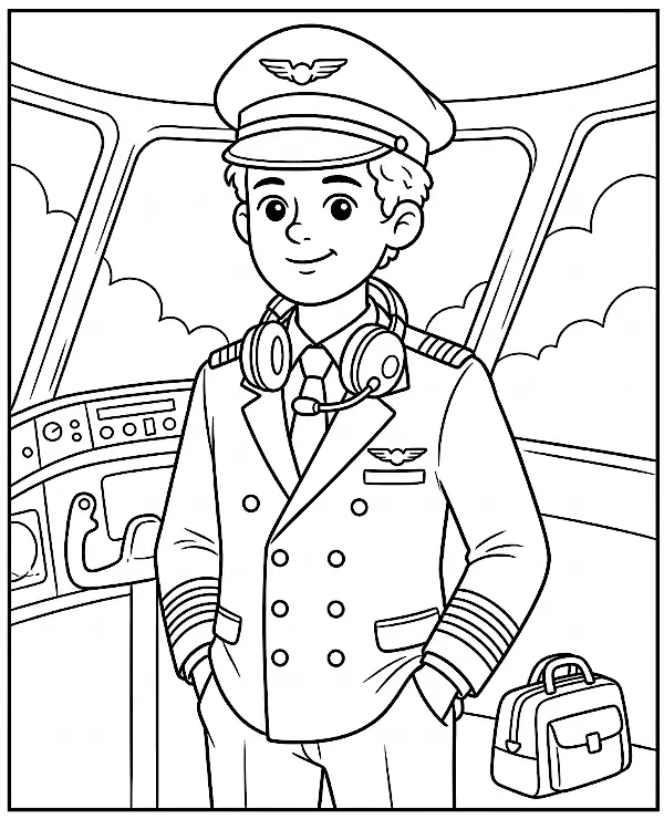 Pilot samolotu kolorowanka do wydruku