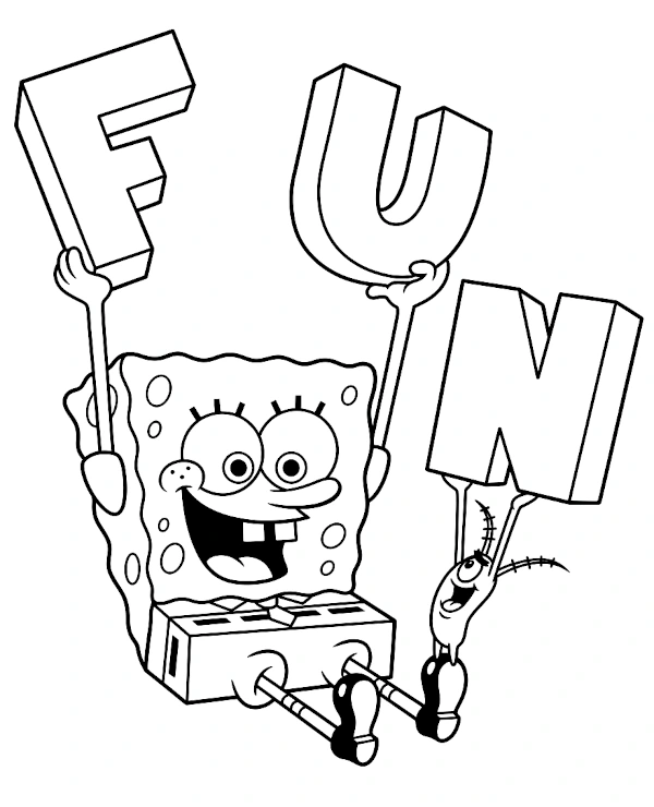 Spongebob i Plankton Fun kolorowanka do wydrukowania