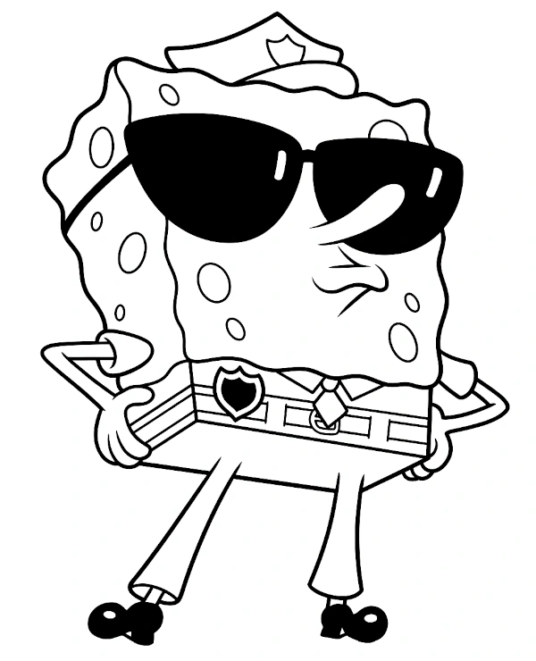 Kolorowanka Spongebob policjant