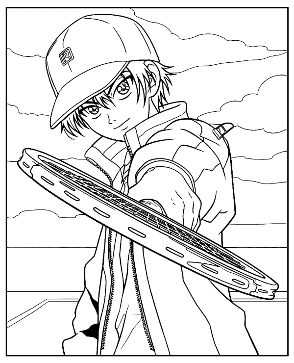 Prince of Tennis kolorowanka Echizen Ryoma