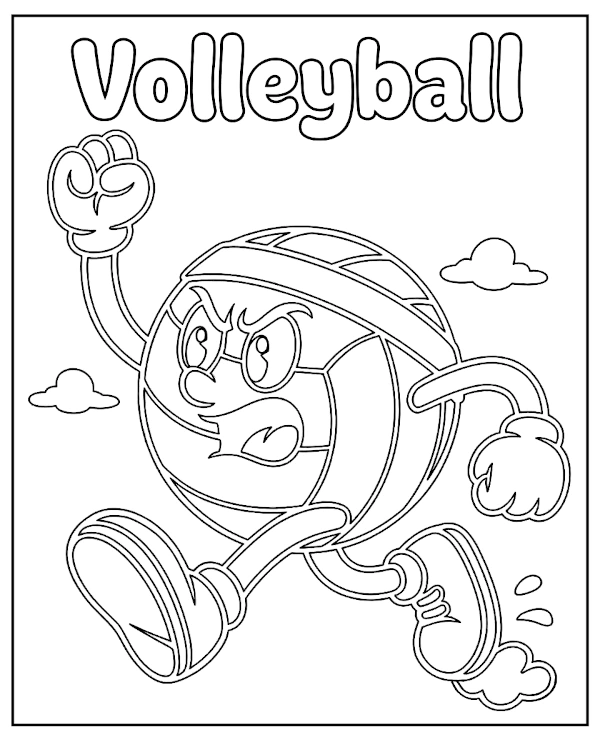 Siatkówka kolorowanka maskotka piłka Volleyball