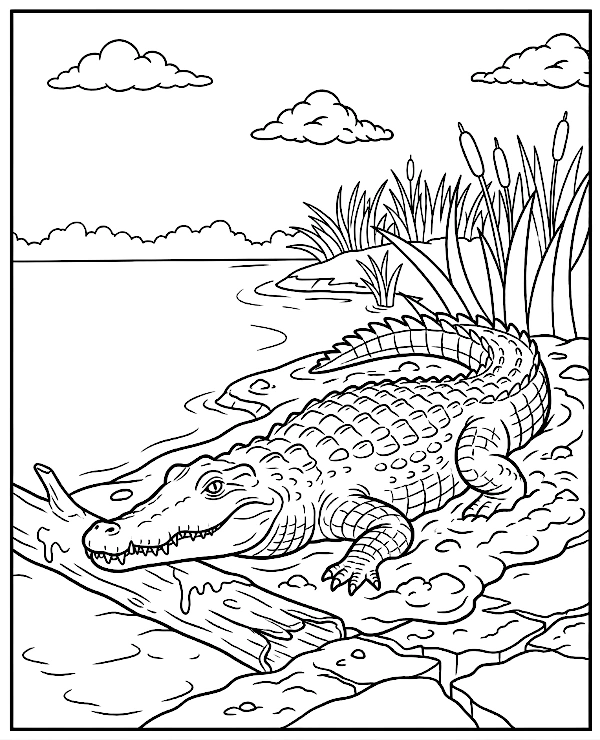 Krokodyl słonowodny kolorowanka zwierzęta gady